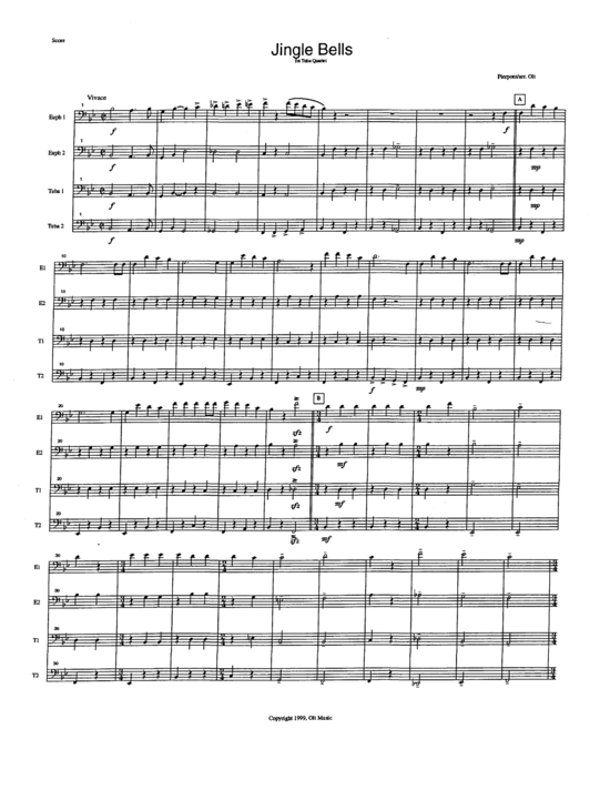 Jingle Bells (Tuba Quartett EETT) (Quartett (Tuba)) von James Pierpont
