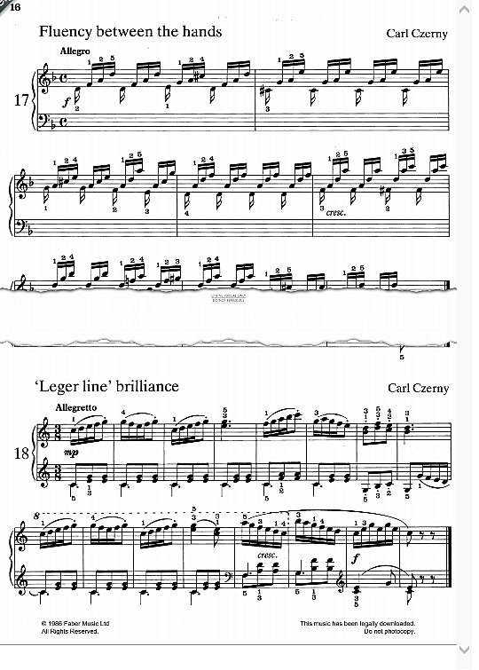  leger line brilliance klavier solo carl czerny