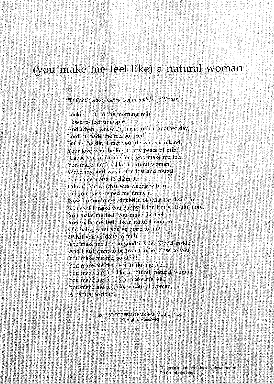 you make me feel like a natural woman klavier gesang & gitarre carole king