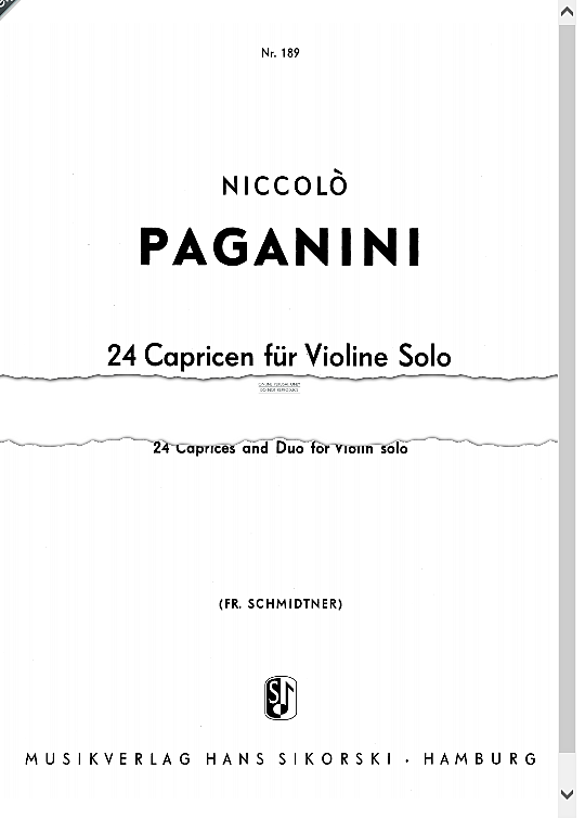 24 capriccios / duet solo 1 st. nicolo paganini