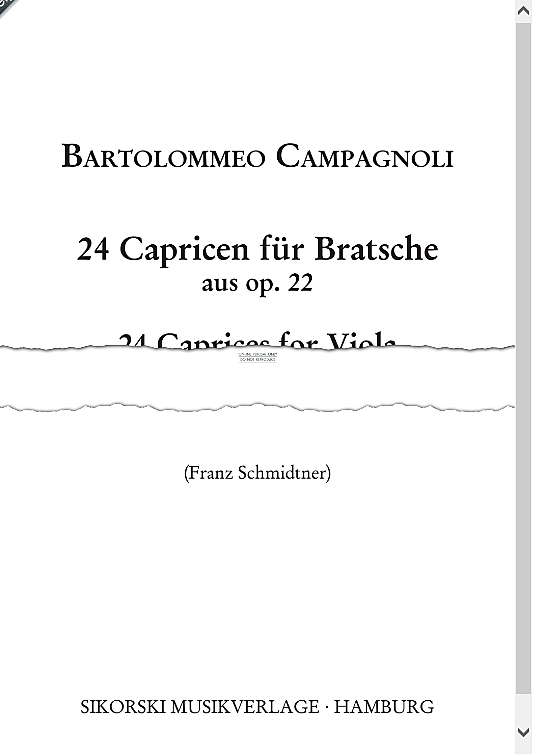 24 capriccios solo 1 st. bartolommeo campagnoli