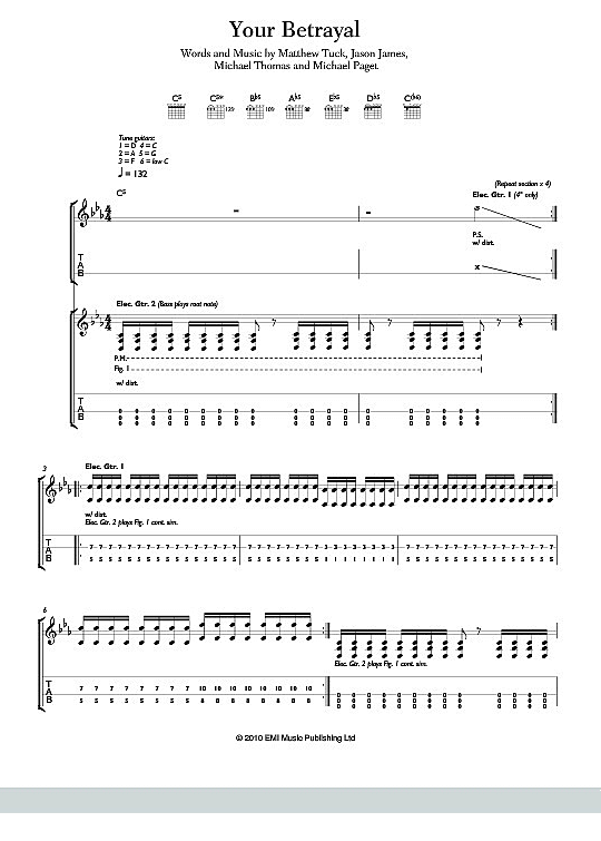 bullet for my valentine your betrayal guitar pro tab download