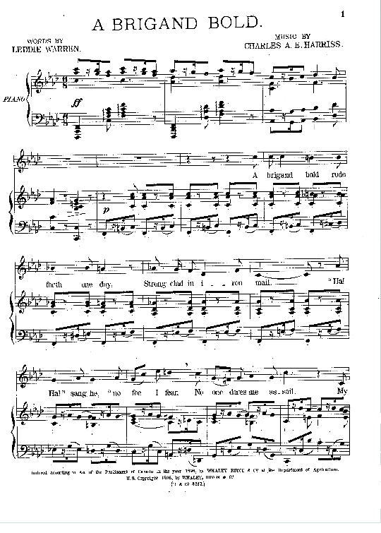 a brigand bold klavier & gesang charles a.e. harriss