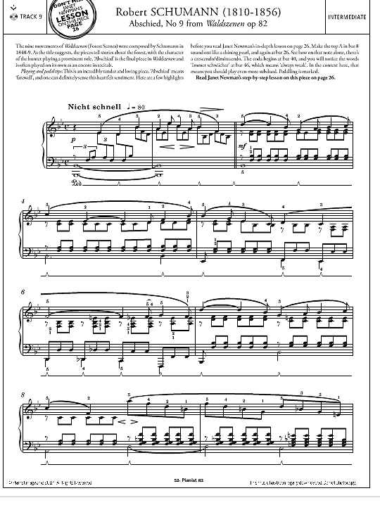 abschied, waldszenen op.82 no.9 klavier solo robert schumann