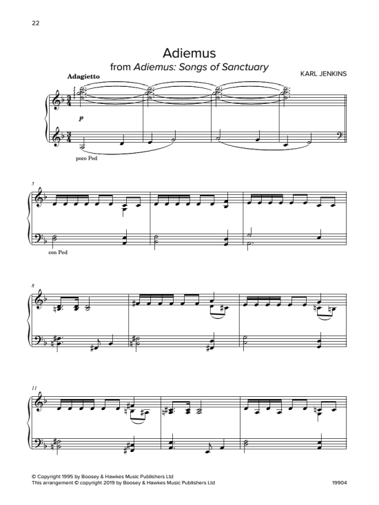 adiemus from songs of sanctuary klavier solo karl jenkins