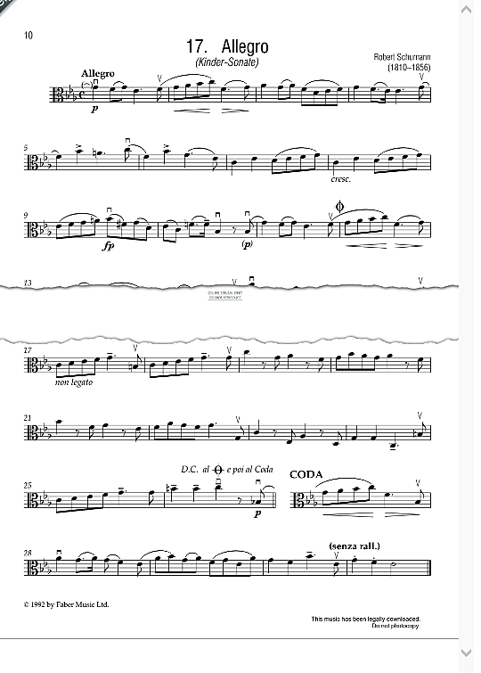 allegro from kinder sonate  klavier & melodieinstr. robert schumann