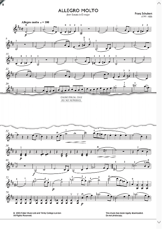 allegro molto from sonata in d major klavier & melodieinstr. franz schubert