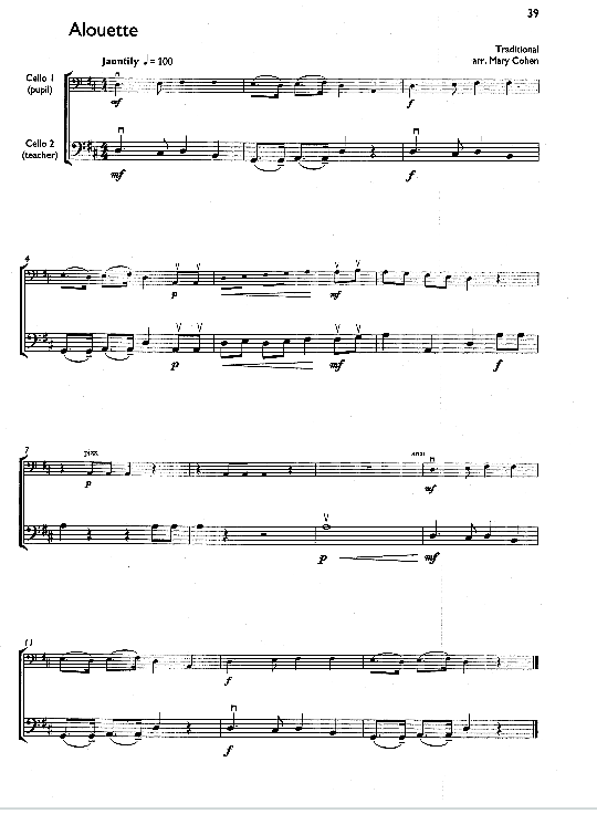 alouette duett 2 st. traditional