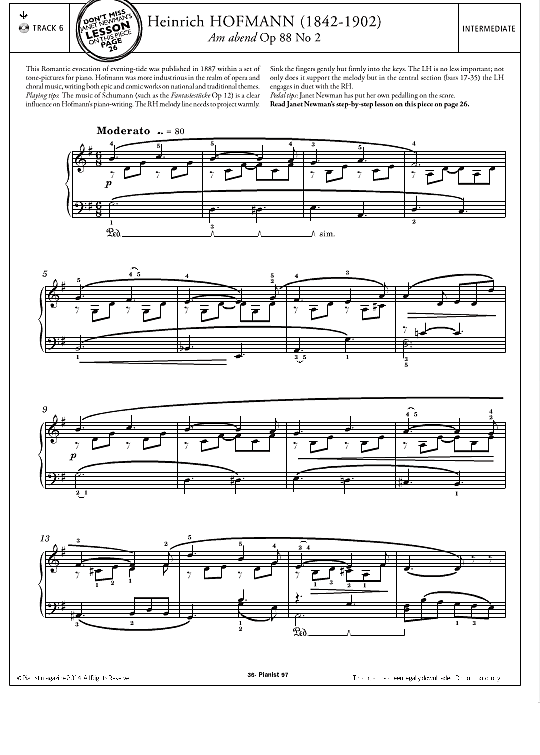 am abend op.88, no.2 klavier solo heinrich hofmann