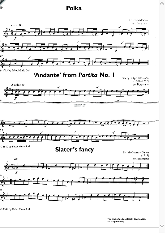 andante from partita no.1 klavier & melodieinstr. georg philipp telemann