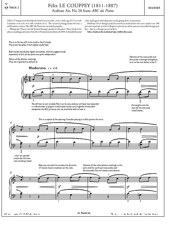 arabian air, no.28 from abc du piano klavier solo felix le couppey