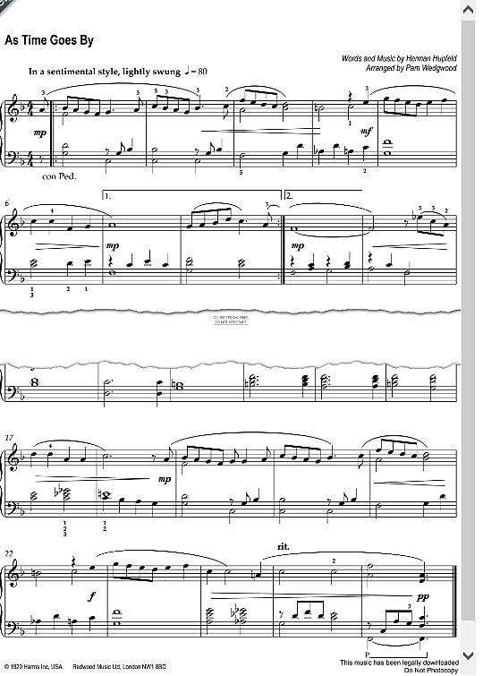as time goes by klavier solo herman hupfeld