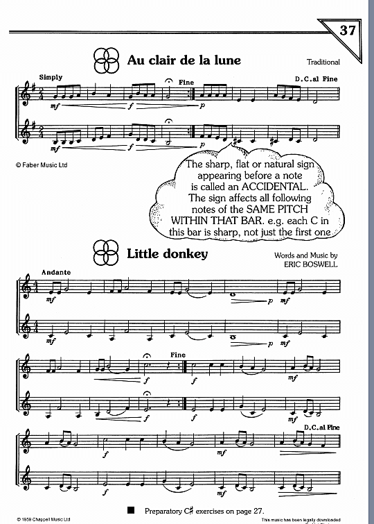 au clair de la lune/little donkey duett 2 st. eric boswell