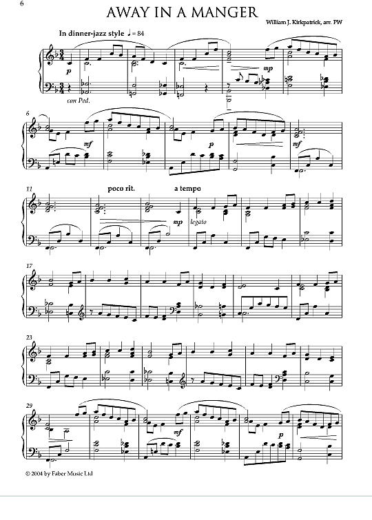 away in a manger klavier solo w. j. kirkpatrick