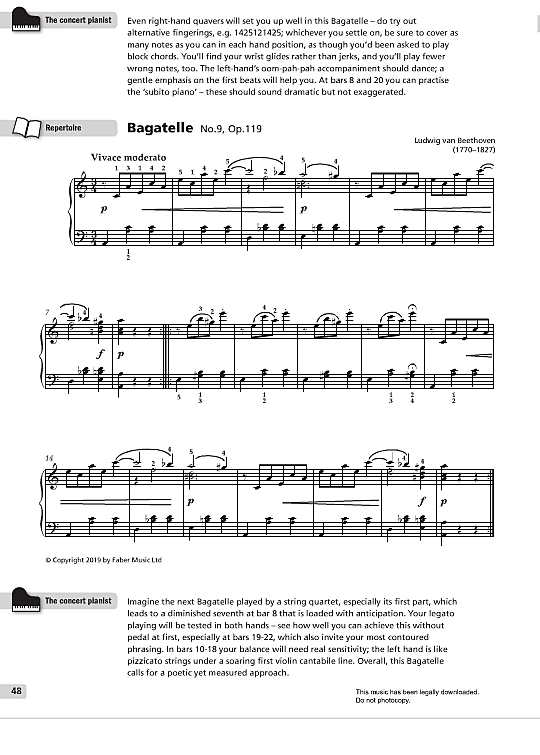 bagatelle no.9, op.119 klavier solo ludwig van beethoven