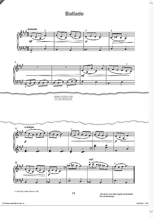 ballade from improve your sight reading! a piece a week piano grade 5  klavier solo paul harris