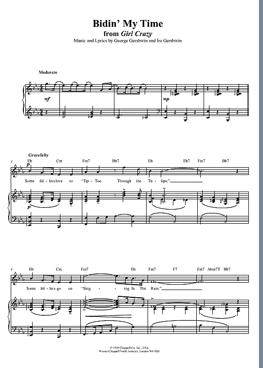 bidin my time klavier gesang & gitarre george gershwin