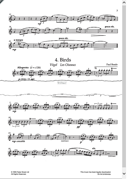 birds klavier & melodieinstr. paul reade