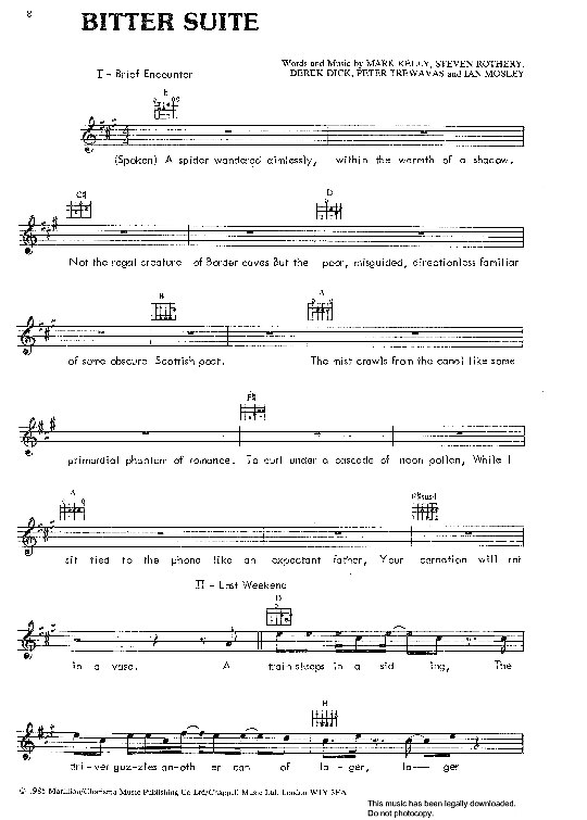 bitter suite melodie & akkorde marillion