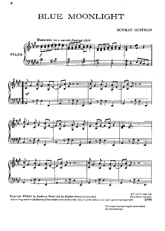 blue moonlight klavier solo norman hoffman