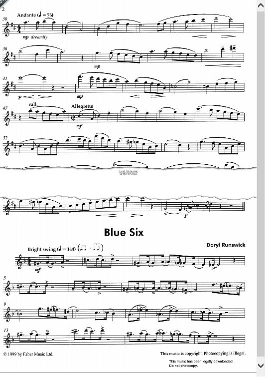 blue six from unbeaten tracks  klavier & melodieinstr. daryl runswick