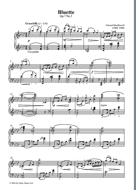 bluette op.7 no.5 klavier solo edward macdowell