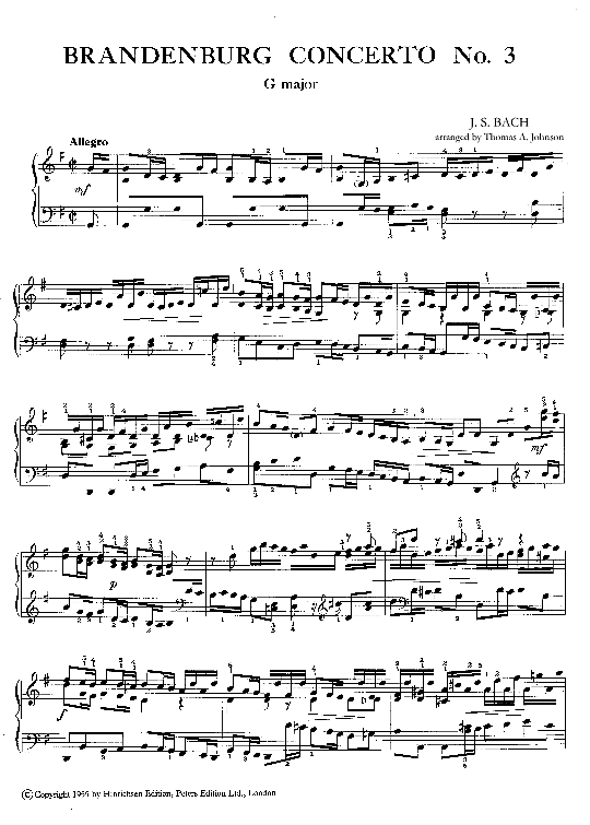 brandenburg concerto no.3 klavier solo johann sebastian bach