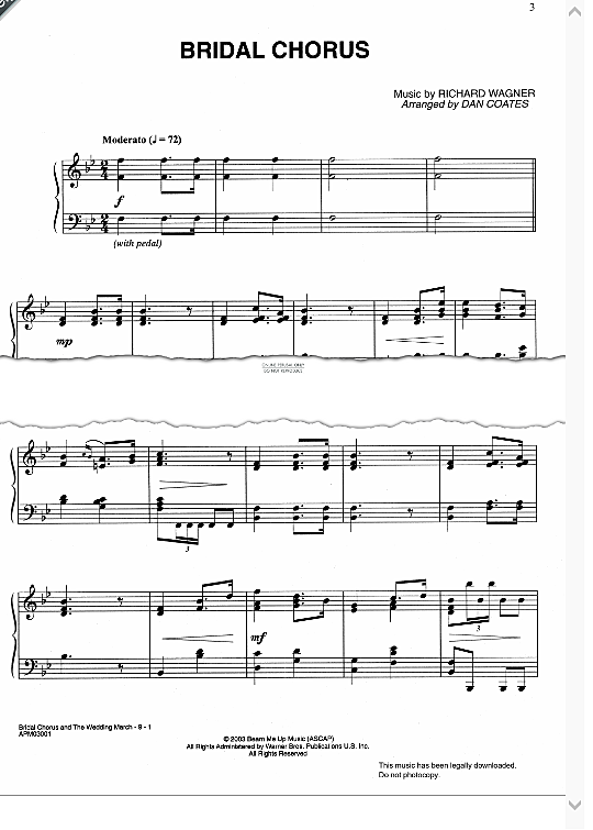 bridal chorus from lohengrin klavier solo richard wagner