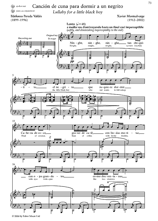 cancion de cuna para dormir a un negrito klavier & gesang xavier montsalvatge