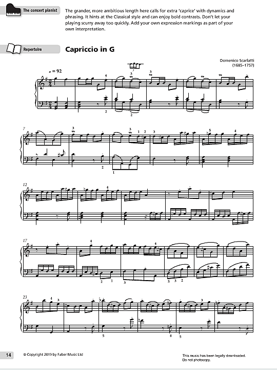 capriccio in g klavier solo domenico scarlatti