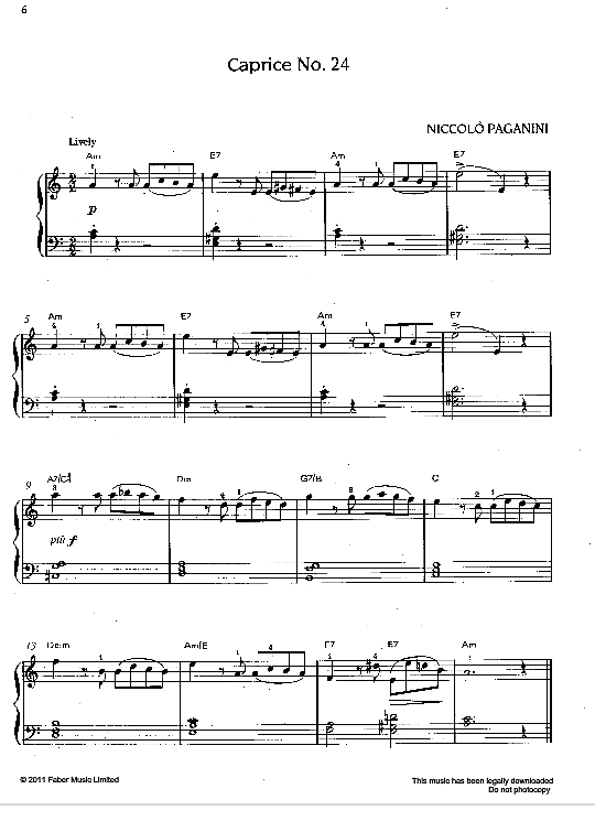 caprice no. 24 klavier solo nicolo paganini