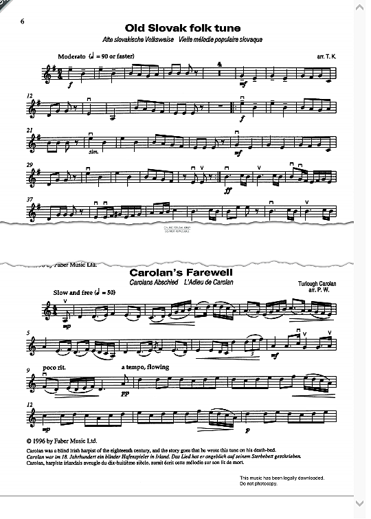 carolan's farewell klavier & melodieinstr. turlough o carolan