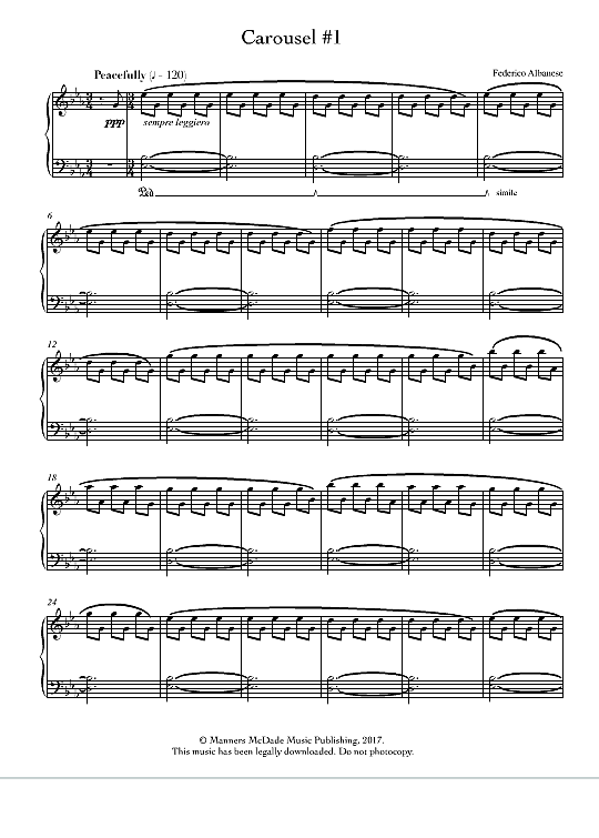 carousel no.1 klavier solo federico albanese