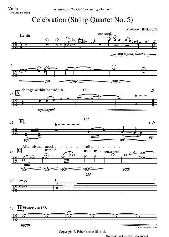 celebration string quartet no 5 instrumental parts matthew hindson