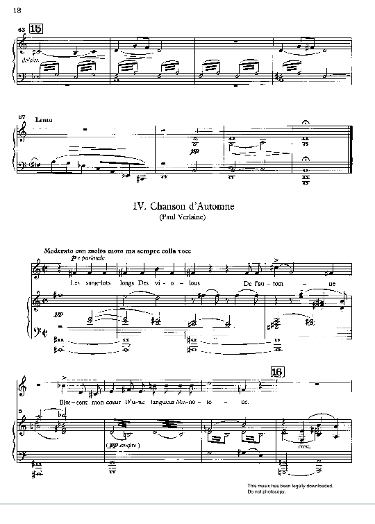 chanson d automne from quatre chansons francaises  gesang & klavierauszug benjamin britten