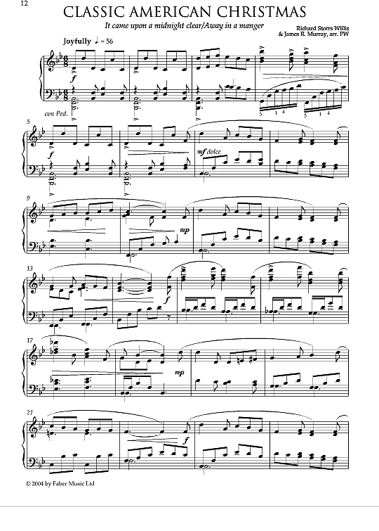 classic american christmas klavier solo richard storrs willis james r. murray