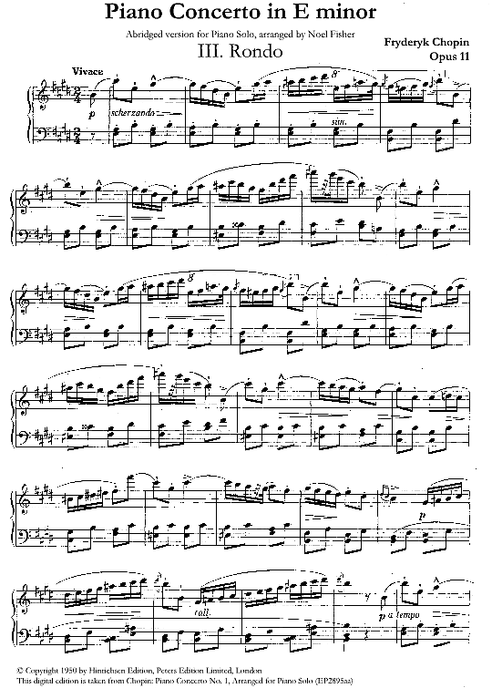 concerto no.1 in e minor, op. 11, movement iii abridged klavier solo frederic chopin