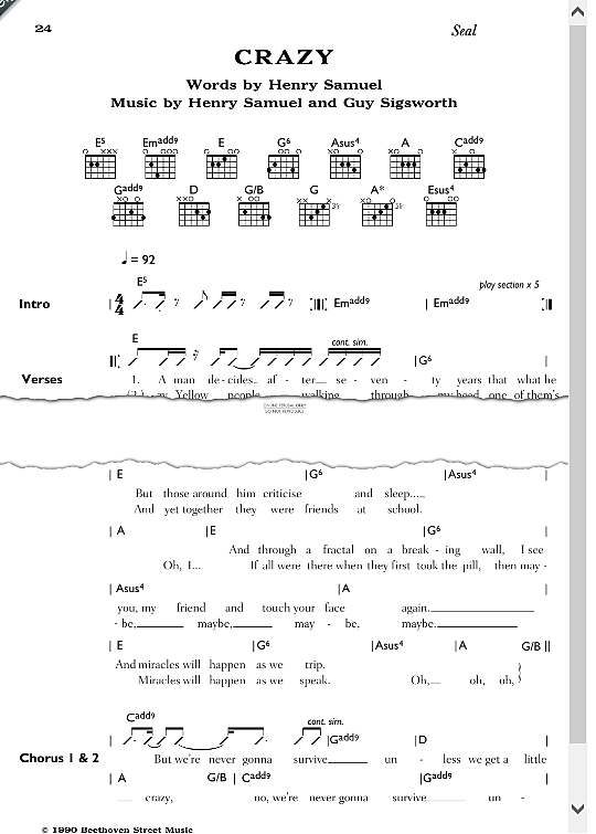 crazy songbook mit akkorden seal