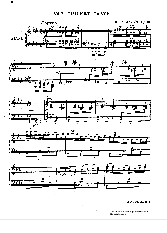 cricket dance from three dances in syncopation op.73  klavier solo billy mayerl
