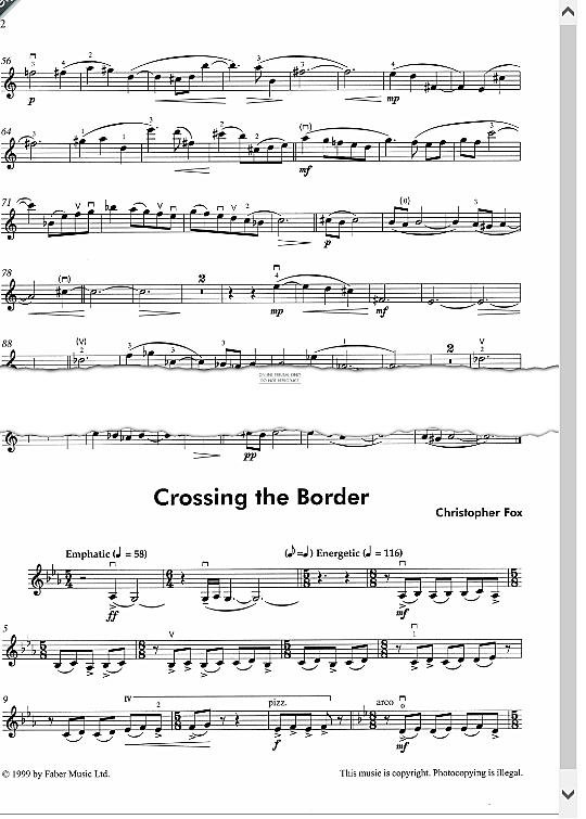 crossing the border klavier & melodieinstr. christopher fox