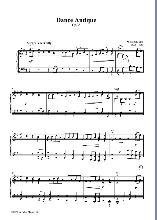 dance antique op.38 klavier solo william mason