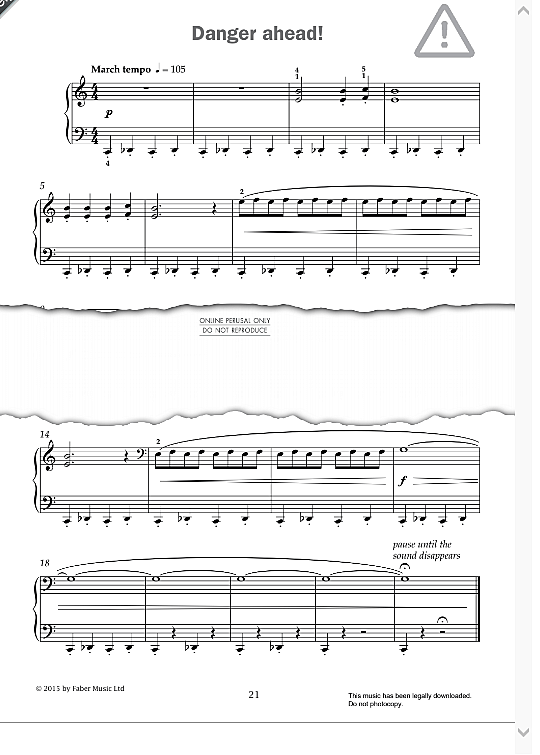danger ahead! from improve your sight reading! a piece a week piano grade 2  klavier solo paul harris