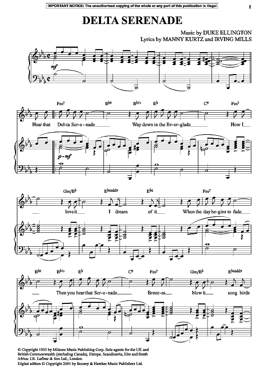 delta serenade klavier & gesang duke ellington