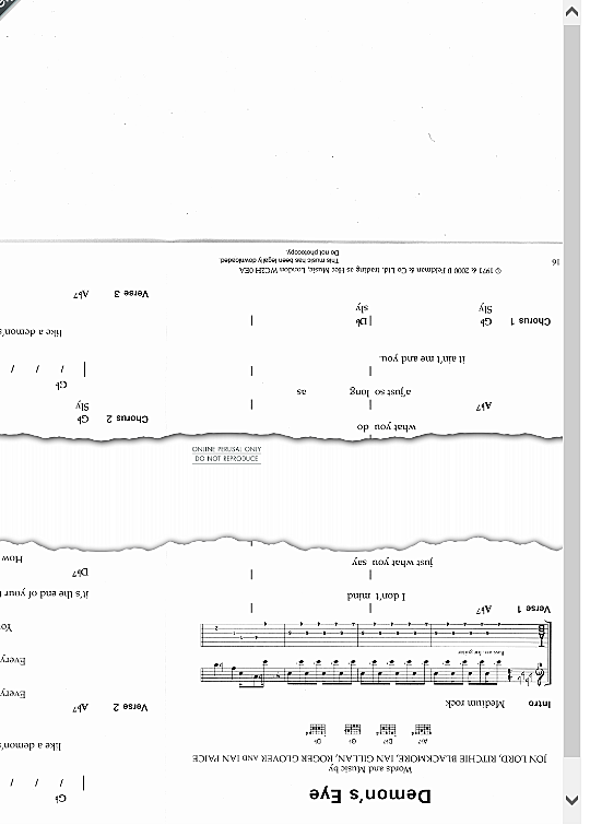 demon s eye songbook mit akkorden deep purple