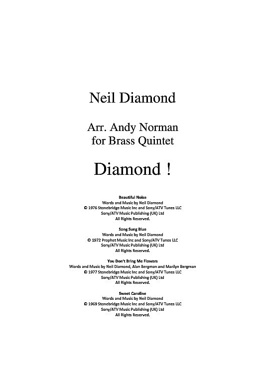 diamond! neil diamond medley quintett blech brass neil diamond
