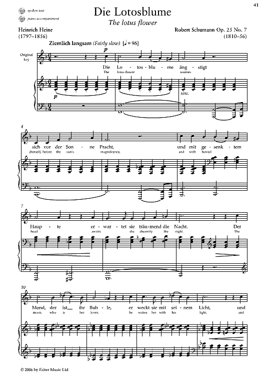 die lotosblume op.25 no.7 klavier & gesang robert schumann