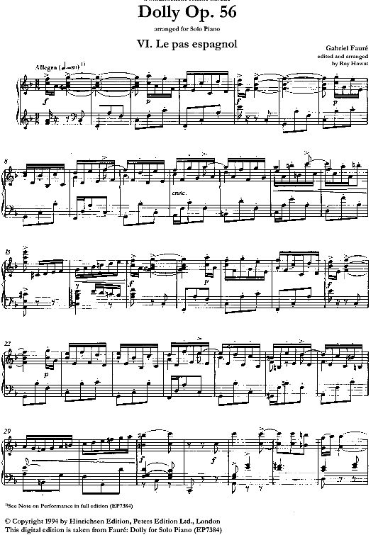 dolly suite op.56, le pas espagnol klavier solo gabriel faure