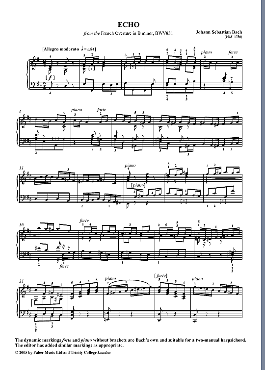 Echo From French Overture In B Minor Bwv831 Klavier Solo Pdf Noten Von Johann Sebastian Bach In 0328