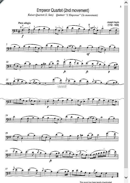 emperor quartet second movement klavier & melodieinstr. joseph haydn