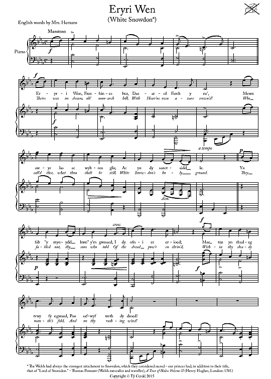 Eryri Wen Gesang And Begleitung Pdf Noten Von Traditional In C Moll